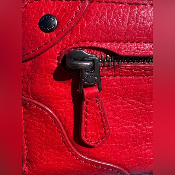 Coach Mickie Zip Wallet Red and Gunmetal EUC - Picture 11 of 14